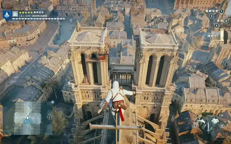 《刺客信条:大革命》新手玩家在巴黎圣母院闲逛!