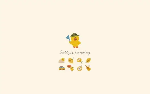 line 布朗熊,可妮兔,小黄鸡 可爱卡通简约宽屏壁纸(22)