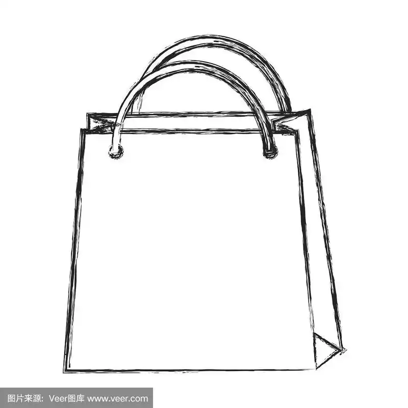 素描画购物袋卡通