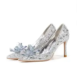 水晶鞋女高跟婚鞋防水台结婚