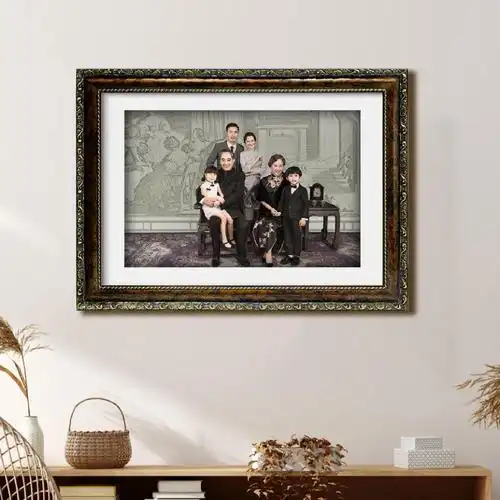 照片放大挂墙放大照片带相框定制全家福合影相片放大尺寸冲洗照片做成