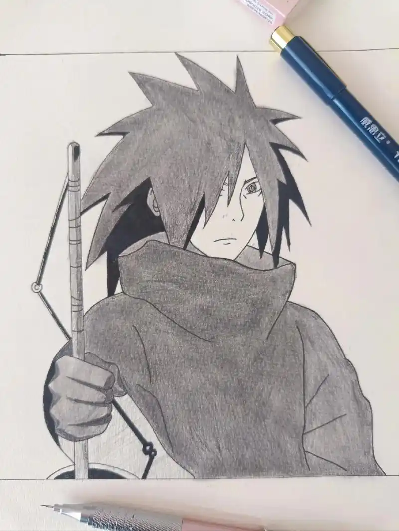 动漫人物绘画 #手绘 #画渣日常 宇智波斑 - 抖音