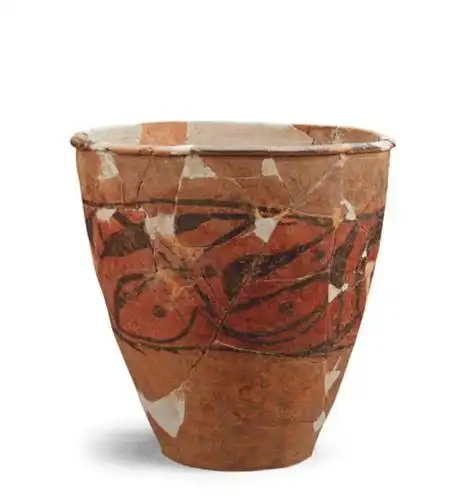 花卉纹彩陶缸,河南博物院藏