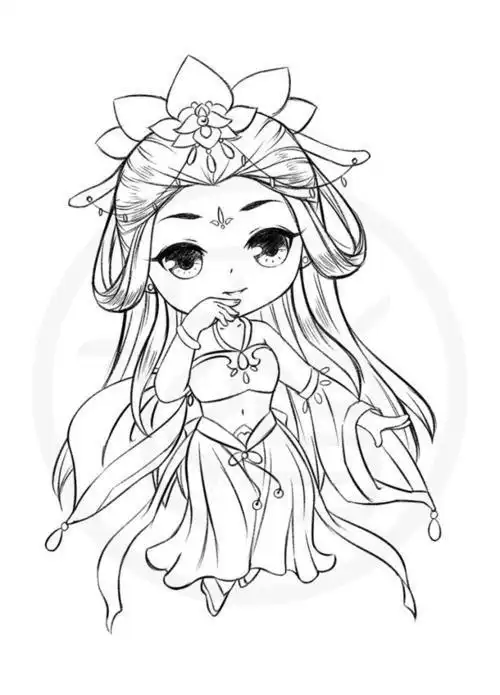 简笔画步骤q版漫画人物萌女古风简笔画可爱的古风q版人物简笔画教程