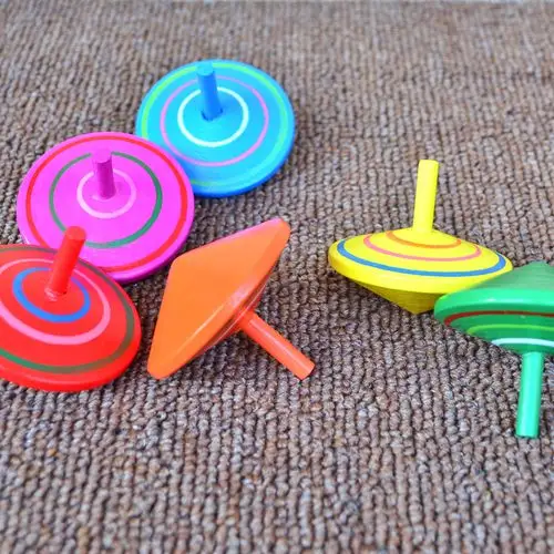 木制大号陀螺儿童小学生传统怀旧小玩玩具彩色陀螺