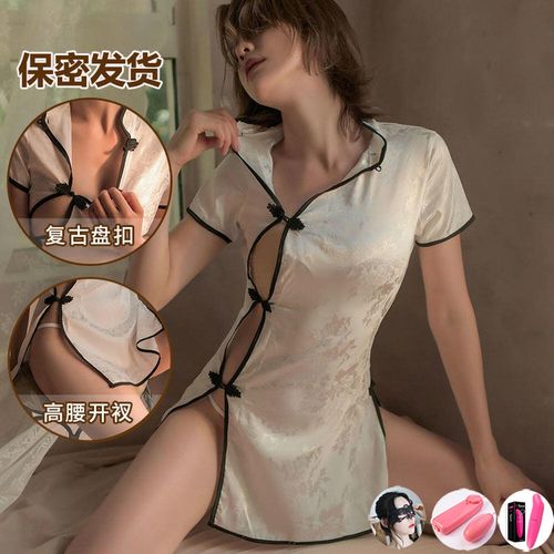 情趣内衣性感旗袍女复古高开叉开档免脱制服诱惑套装极度诱惑调情