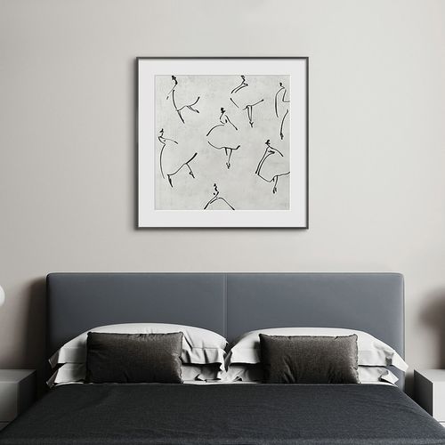 壁画黑白线条极简装饰画客厅现代正方形玄关工作室现代装饰画