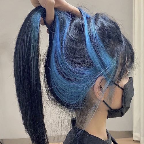 挂耳染染发膏剂彩色漂粉蓝色紫色自己在家染头发挑染2023流行色