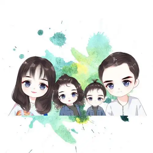 幸福一家四口头像个性全家福设计喜欢吗