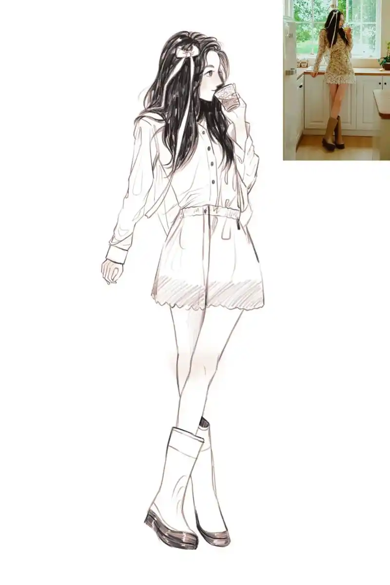 速写合集-迪丽热巴(4图)绘画过程在主页 #画画 #手绘 # - 抖音