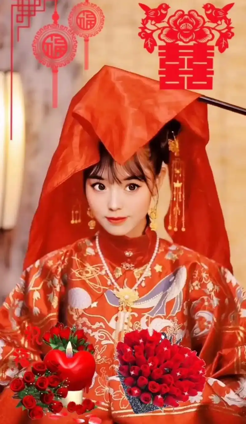 古风#古装#古风新娘#国风古韵#古风新娘#凤冠霞帔十里红妆 - 抖音