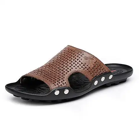 红蜻蜓 夏季新款头层牛皮时尚休闲男凉鞋 wtl44231/32