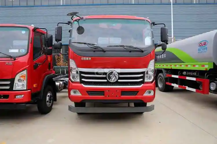 中国重汽王牌单桥国六平板运输车正前方图