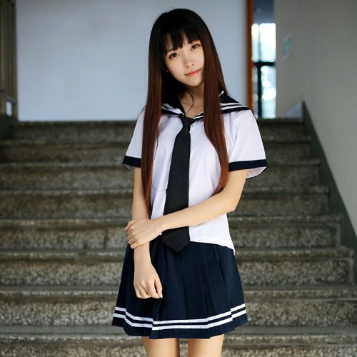 日系韩版校服套装学生制服 领带可爱女学生服水手服套装表演出服