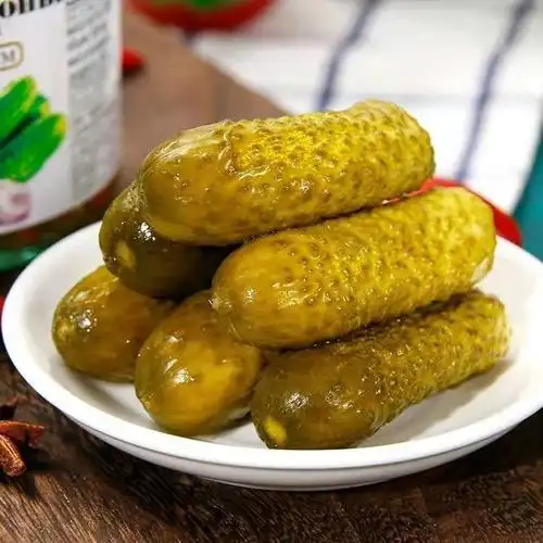 俄罗斯russia进口俄式酸黄瓜俄罗斯进口泡菜腌制小黄瓜罐头500g即食下
