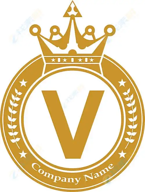 金色皇冠标签矢量素材下载