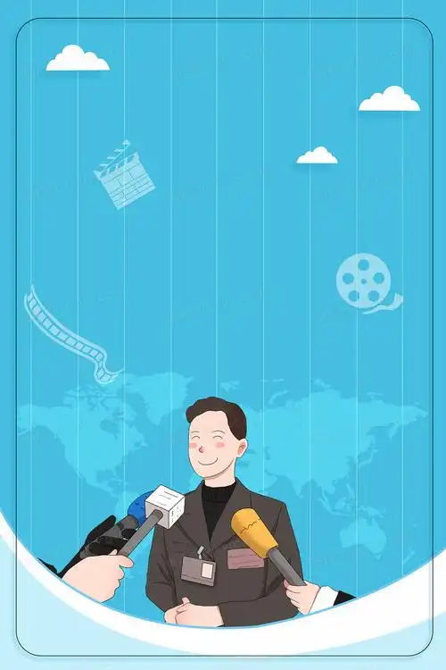 记者采访摄影新闻采访卡通背景