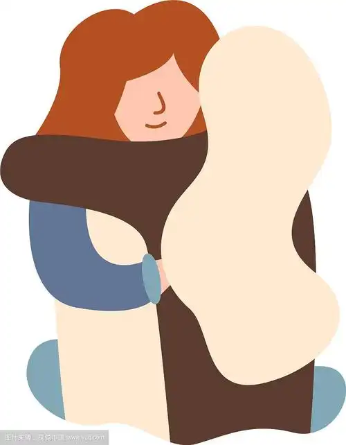 两个朋友拥抱着金发红发的女孩