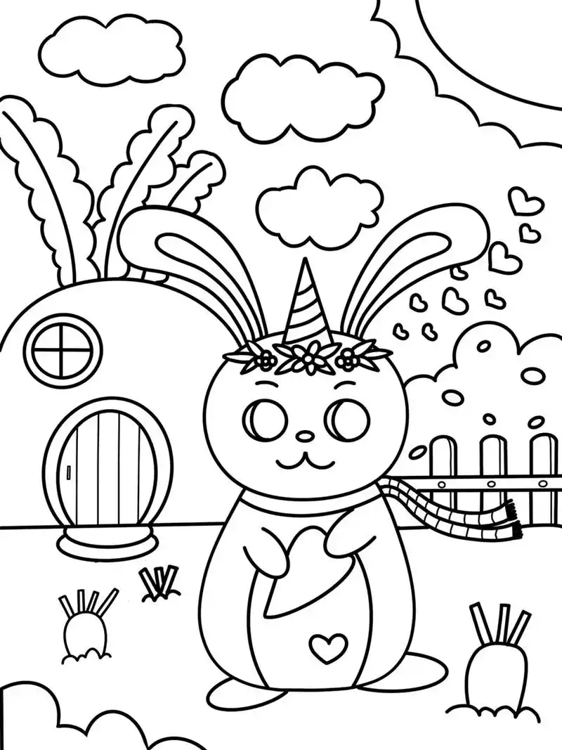 兔子92 创意画 儿童画 简笔画 带线稿哦 #儿童简笔画# #创意儿童画