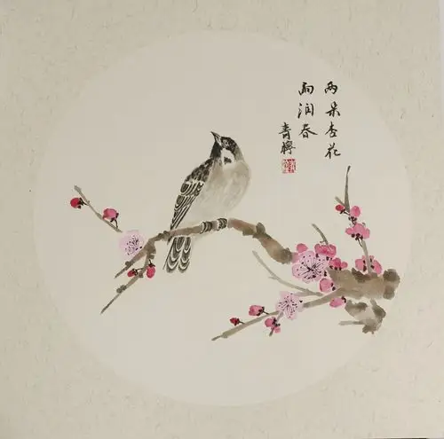 两朵杏花雨润春