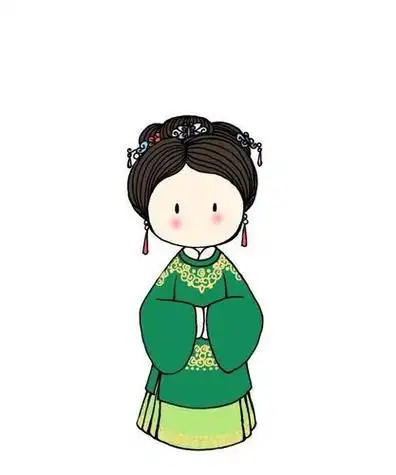 人物手绘超可爱的简笔画女孩古风汉服小女孩