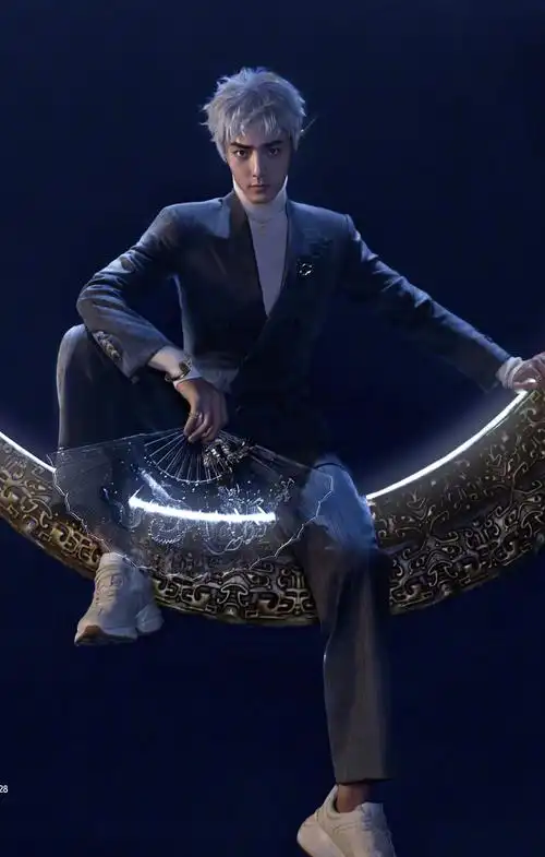 时尚芭莎肖战二次元银发战