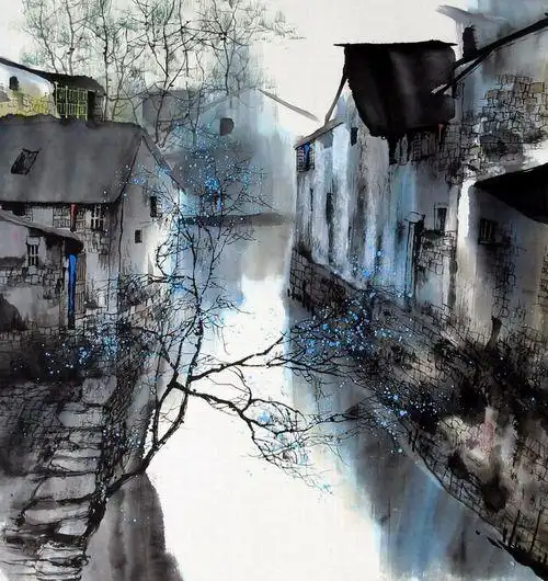 写意国画教程《江南水乡》 - 学院 - 摸鱼网 - ∑(っ°Д°;)っ 让世