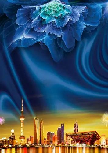 蓝色高端地产背景设计