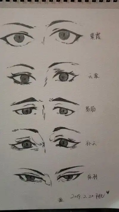 铅笔画古风眼睛临摹