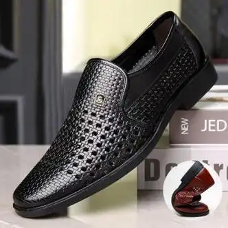 觅夕新款正装男士皮鞋凉鞋软底透气季皮正装凉鞋正装休闲鞋定制2988