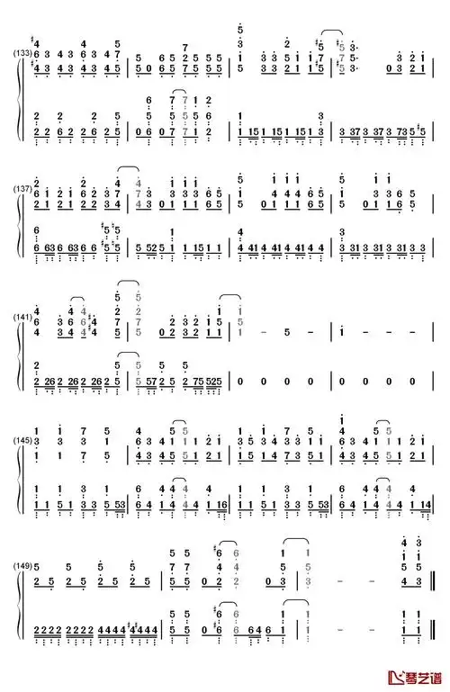 baby钢琴简谱-数字双手-甜蜜子弹8