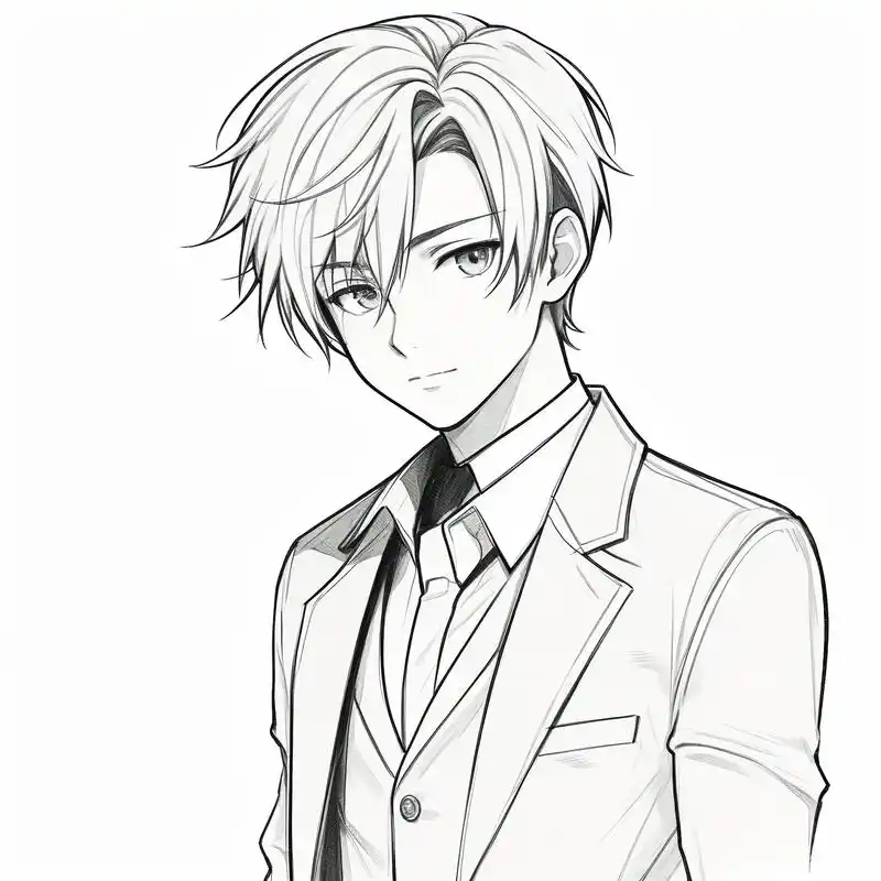 96高冷帅哥黑白素描头像94