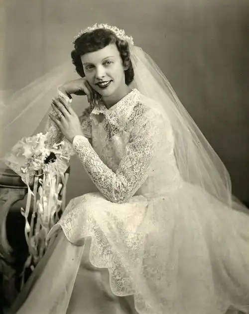 老照片1950年代的婚纱照7