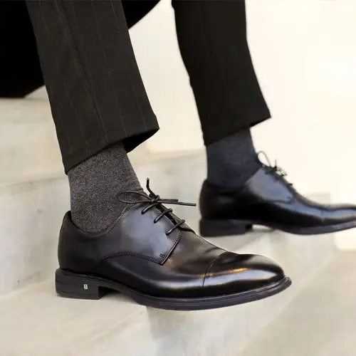 皮鞋男商务正装三接头尖头德比鞋男软皮软底西装真皮休闲男士皮鞋