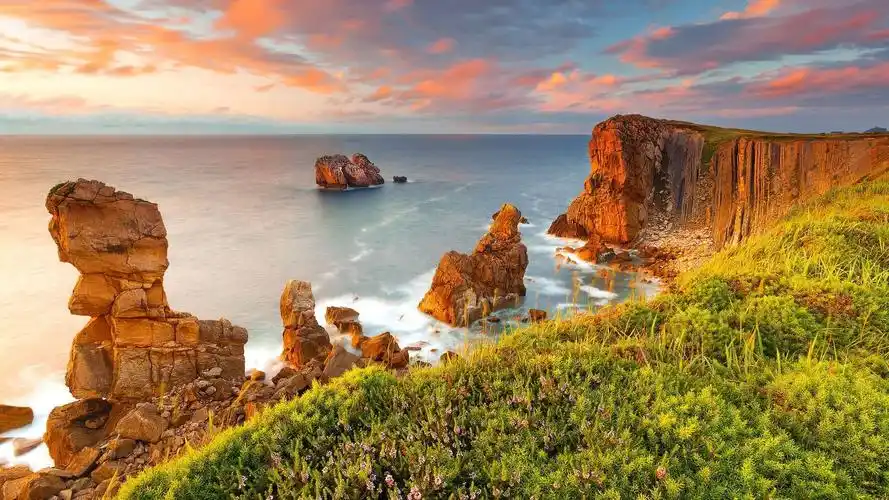 海边夕阳唯美风景,高清图片,电脑桌面-壁纸族