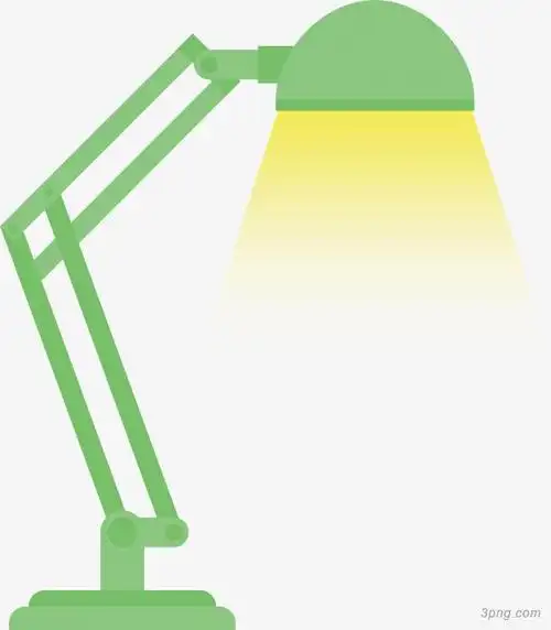 卡通绿色台灯png素材透明免抠图片-其他元素