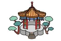 凉亭简笔画怎么画