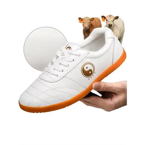 太极鞋牛筋底女夏季软牛皮古达太极拳练功鞋男武术练功运动鞋春秋