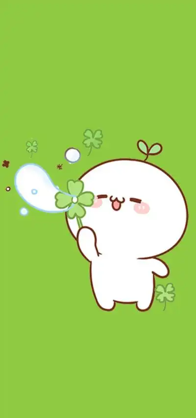 颜文字壁纸可爱绿色