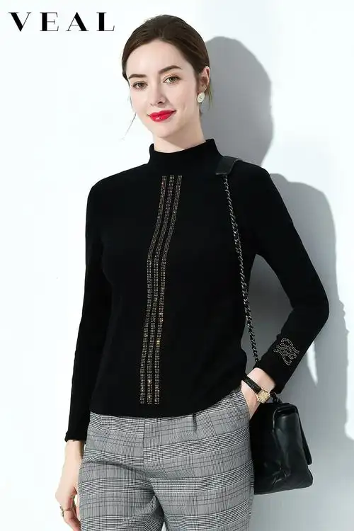 黑色高领打底衫女秋冬修身优惠券爱比价妈妈