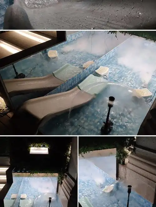 民宿游泳池陶瓷马赛克水波纹瓷砖凹凸面别墅室内温泉水池地砖防滑水