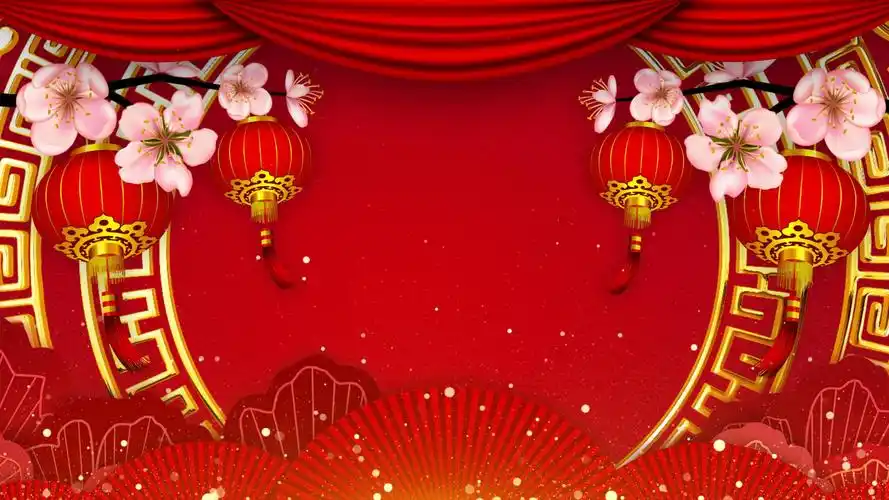 4k喜庆新年中国风虎年舞台背景视频_3840x2160_高清视频素材下载(编号