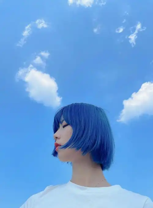 头发的过程就像开盲盒一样95#短发  #蓝色系