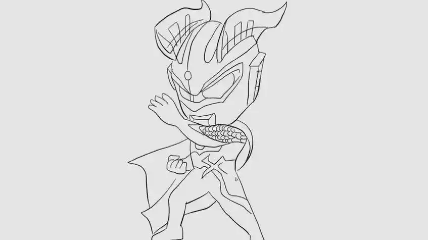 捷德奥特曼和赛罗奥特曼的简笔画