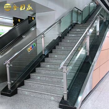 金日盛(fsjrs)地铁工程楼梯扶手商场别墅玻璃护栏304不锈钢板立柱机场