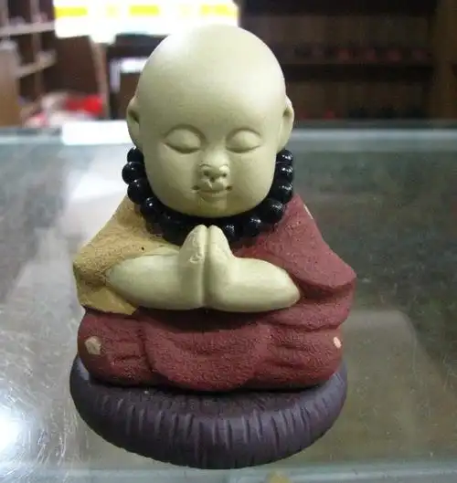 包邮正品宜兴紫砂茶宠 紫砂拜佛 佛摆件 小和尚茶宠摆件 配件茶玩