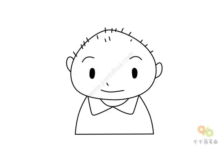 寸头男孩头像简笔画图片