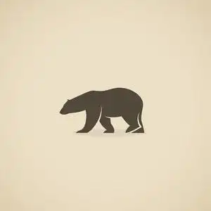 北极熊剪影图片