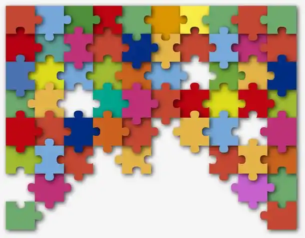彩色拼图块背景矢量素材