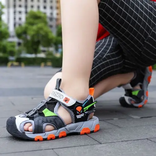 奔典品牌童鞋男童凉鞋包头2021新款夏季中大童防滑软底儿童男孩沙滩鞋